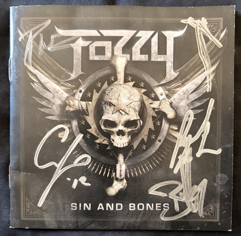 Fozzy "Sin and Bones" signed by AEW/WWE superstar Chris Jericho