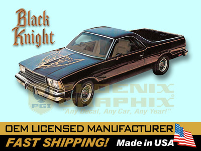 #ad #ad 1978 Chevrolet El Camino Black Knight Decals Stripes Graphics Kit COMPLETE $399.00