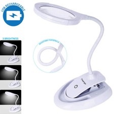 5X/10X Magnifying Glass With 15 LED Desktop Magnifier Light Stand for Close Work