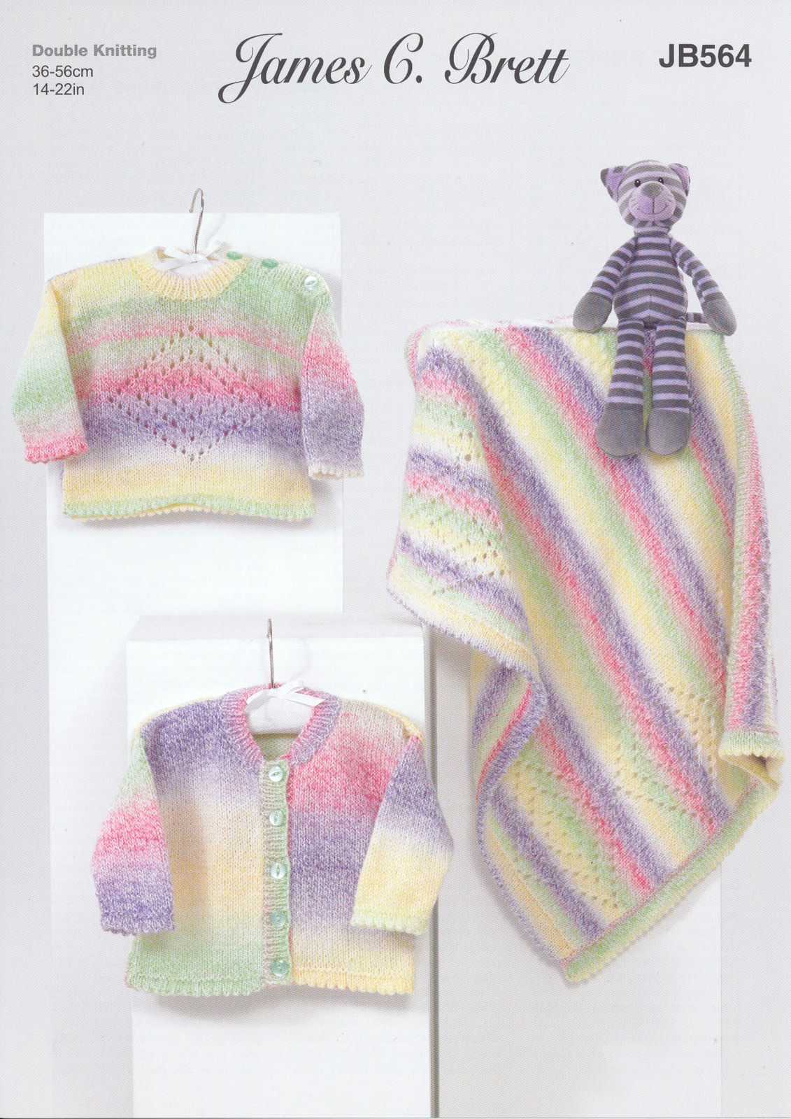 Knitting Pattern Baby Jumper Cardigan Blanket James Brett Double Knit DK JB564