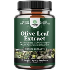 Potent Olive Leaf Extract Capsules - High Strength Antioxidant Supplement 30ct