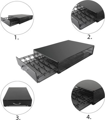 Cassetto Porta Capsule Caffè Per Dolce Gusto - In Metallo Nero, Design Salvaspazio 42x27,5x4cm - Foto 6