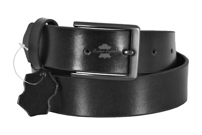 Herren Echtleder glänzend schwarz Gürtel 100% Rindsleder Freizeit & Formeller Gürtel