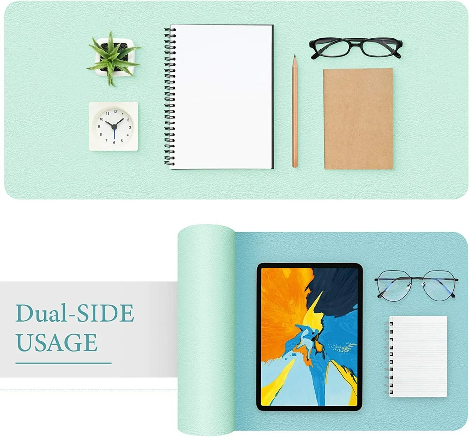 Office Desk Mat, Non-Slip Mouse Pad Waterproof Desk Pad,Green/Blue 31.5" x 15.7" - Image 4 of 4