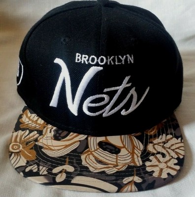 NBA Brooklyn Nets Black Floral Snapback 