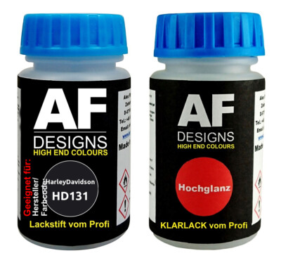 Lackstift Set für HarleyDavidson HD131 Vivid Black + Klarlack je 50ml Motorradla