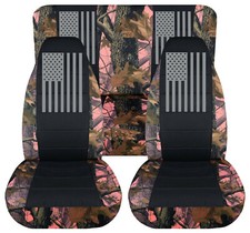 Frontrear Car Seat Covers Camo Pink Tree Wusa Flag Fits Wrangler Yj Tj Lj