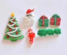 Christmas Eve / Dress It Up Holiday Craft Buttons / Santa ~ Tree ~ Train - Gifts