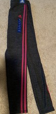 adidas girls 3 Stripe Grey Athletic Tights size Large 14 