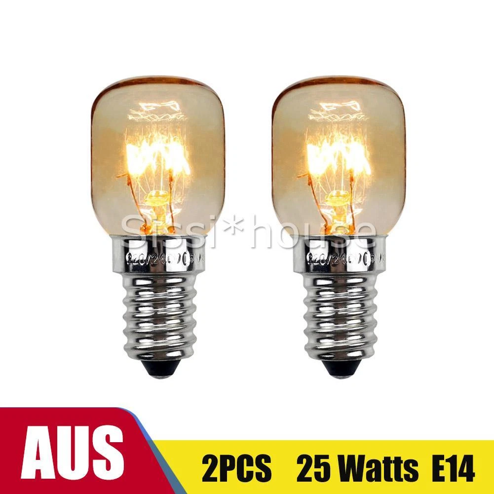 2Pcs Microwave Oven Lamp Globe Bulb Light Bulbs Heat Resisting 25W E14 Bulb