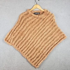 La Fiorentina Camel Brown Fur Shawl Womens One Size  Boho Hipster 