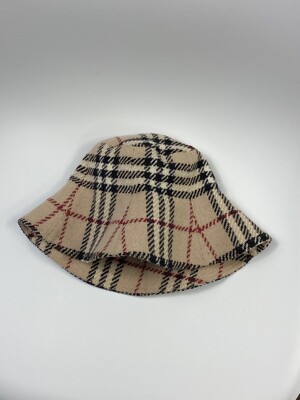 Vintage Burberry Nova Check Wool Bucket Hat Panama Cap | eBay display picture 1