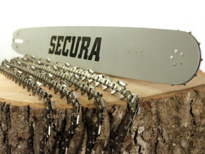 4x Sägekette + Schwert 30cm 44TG 3/8'' P 1,1 mm passend Stihl MS191T MS192 SECURA