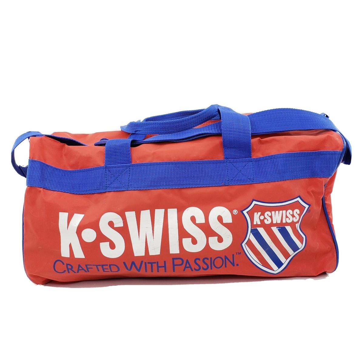 K*☆様 1990's Burburrys Special Duffle Coa Vintage 90's K-Swiss Classic Duffel Bag 19x9x9 Red Blue Gym Carry
