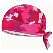 Moisture Wicking Pink Camo Camouflage Hunting Stretch Headwrap Biker Durag Cap