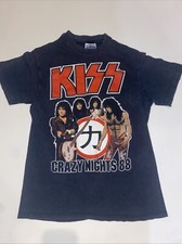 Kiss 1988 Crazy Nights Double Sided Single Stitch Hanes 100 Cotton Size Medium