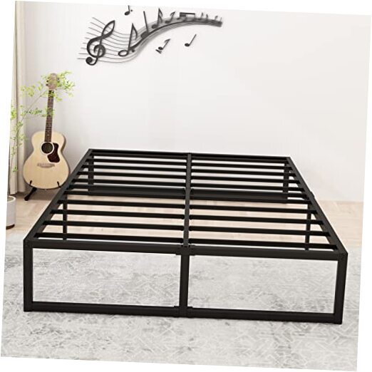 Bed Frame Heavy Duty Steel Slat Support Metal Platform Bed Frame Queen 14 Inch-image