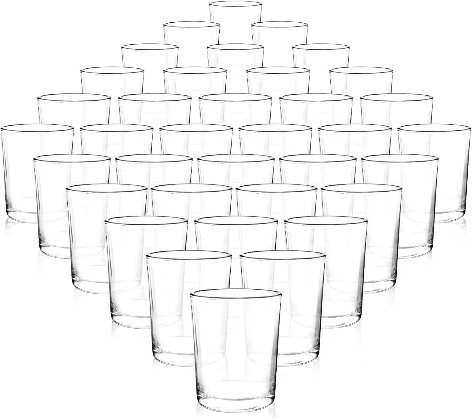 Set of 36 Clear Tealight Candle Holders, Glass Votive Candle Holders