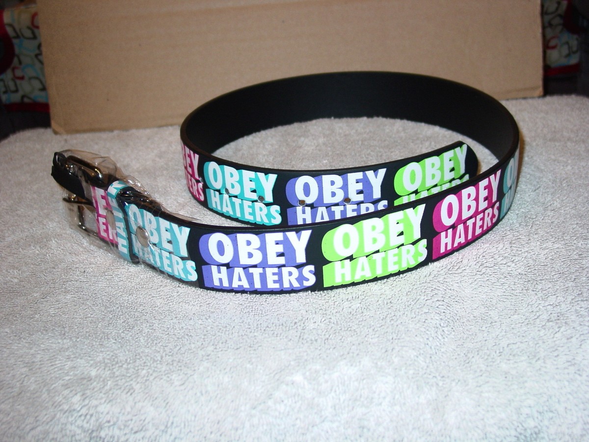 OBEY HATERS LEATHER BELT