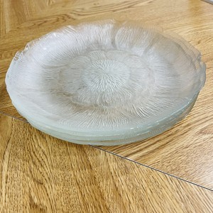4 Arcoroc France Fleur Flower Embossed Clear Glass Dinner 9 Inches Plates |  eBay