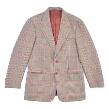 United Colors of Benetton Made in Italy Plaid Wool Blazer Jacket Mens sz EUR 48
