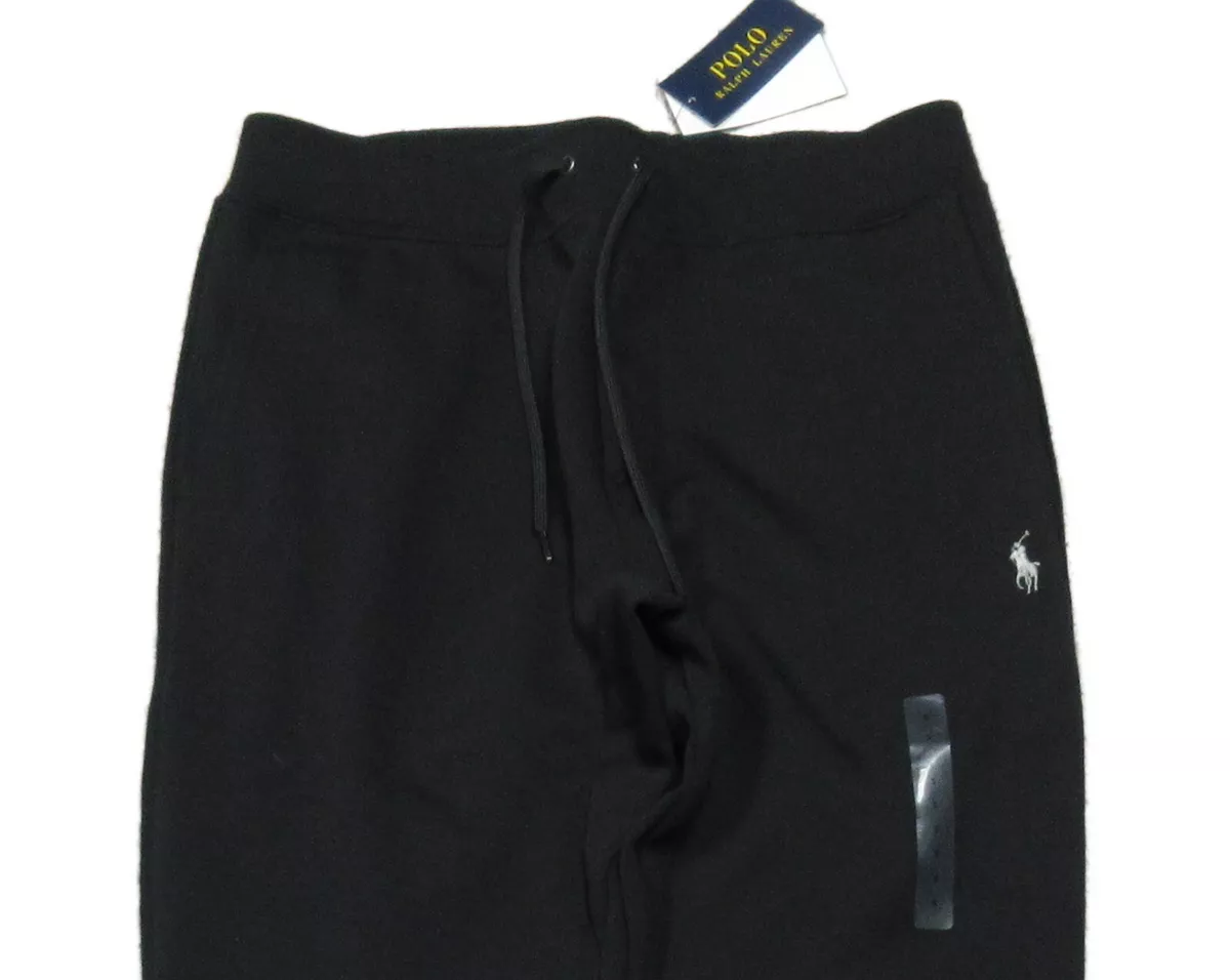 Polo Ralph Lauren Men's Black Solid Double Knit Jogger Pants