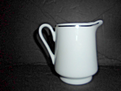 GIBSON EVERYDAY CHRISTMAS CREAMER WHITE WITH SILVER TRIM