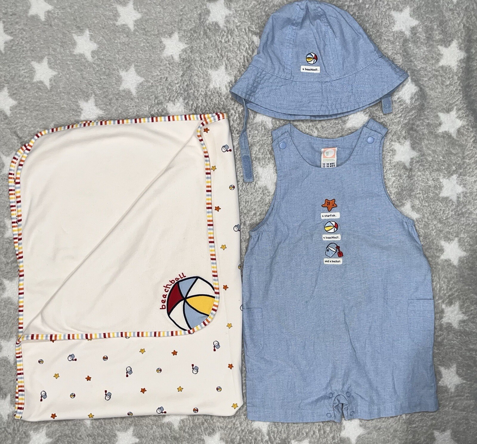 Cappello Con Coperta Vintage Gymboree Beachy Keen Lotto 3pz Set 12 18 Mesi Spiaggia