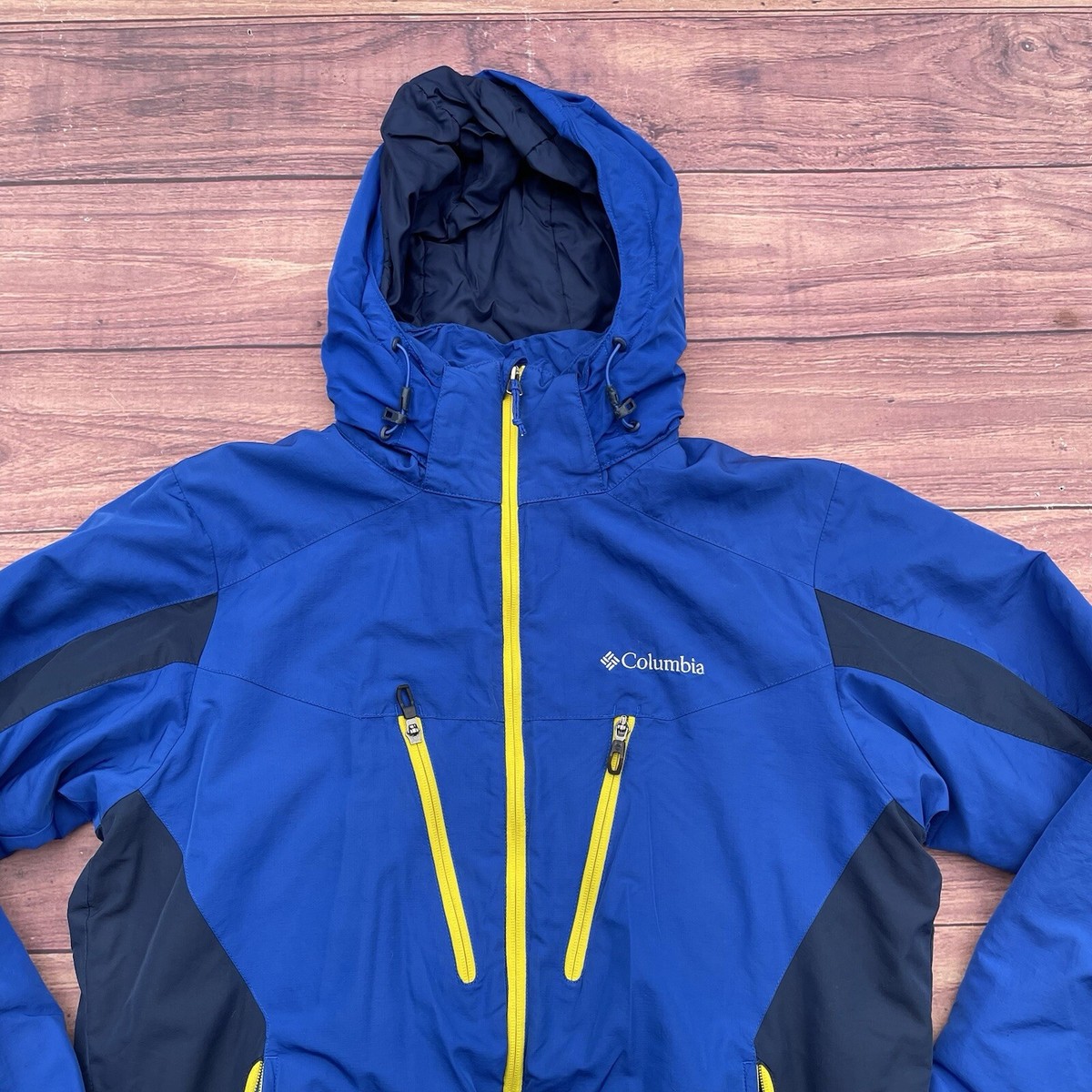 Columbia Blue Yellow Jacket Full Zip Coat RN 69724 CA 05367 Men's