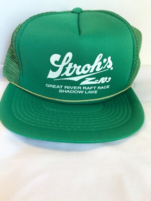 Stroh's Beer River Raft Race Advertising Snapback Trucker Hat Never Worn 1980's