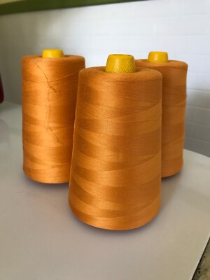 (3) 12000 Yard Spools Industrial Sewing Thread Made In USA New Old Stock Topaz