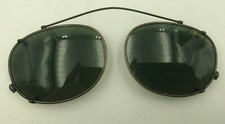 Vintage Bugle Boy Bronze Metal Oval Clip-On Sunglasses Eyeglasses Frames