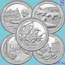 2017-S EFFIGY DOUGLAS OZARK ELLIS CLARK FIVE QUARTERS EARLY SET UNCIRCULATED