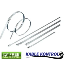 Kable Kontrol Stainless Steel Cable Ties - Self-Locking - 150Lbs to 200Lbs Test