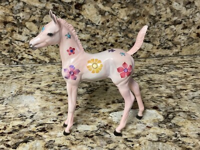 Peter Stone Model Horses Glossy Pink with Flowers Foal