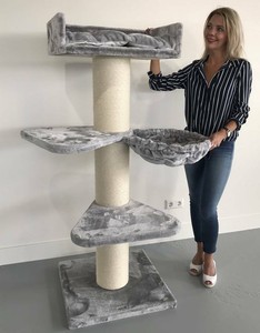 Arbre A Chat Geant Grand Chat Xxl Royalty Plus Gris Clair Pour Gros Chats Ebay