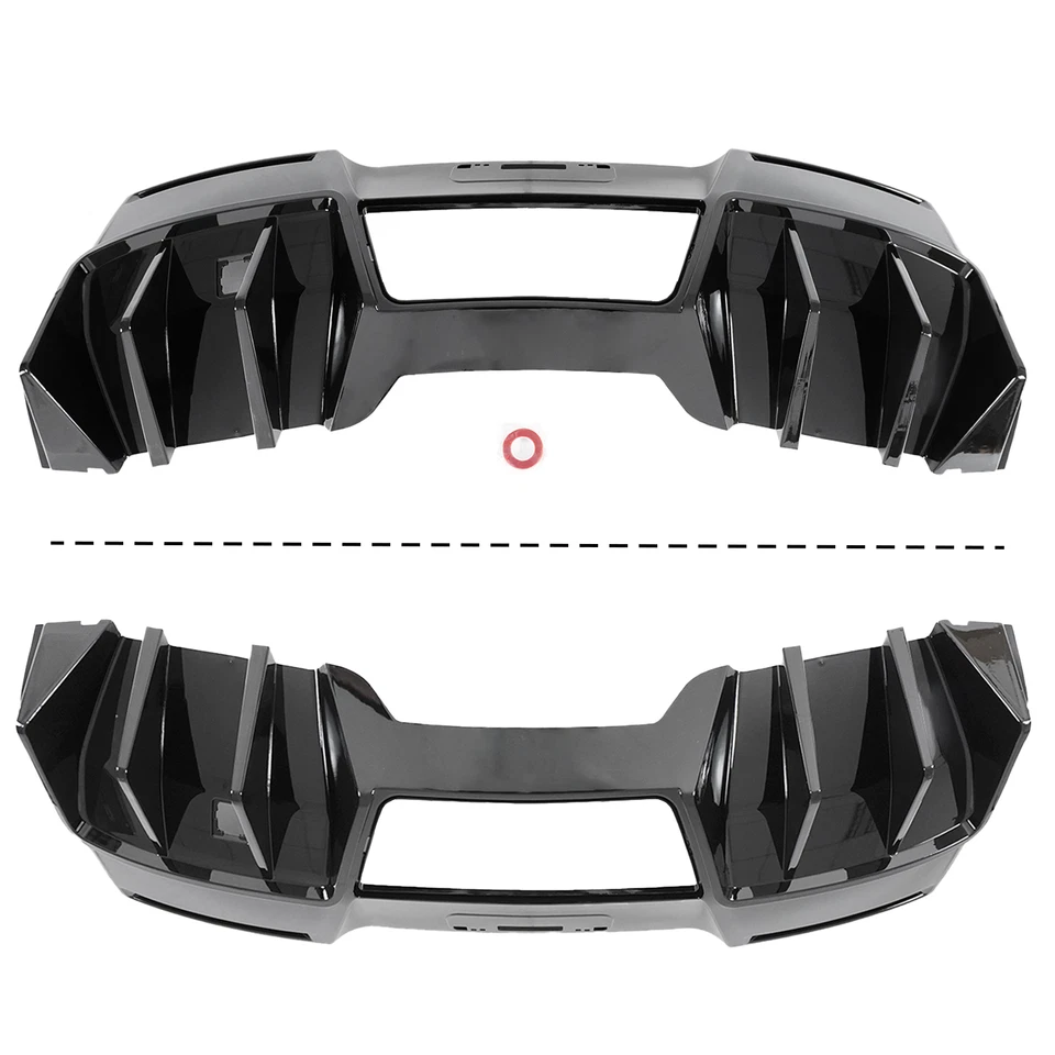 Kit difusor parachoques trasero aleta grande negro brillante para Corvette C7 todos los modelos 2014-2019 Foto 2 de 4