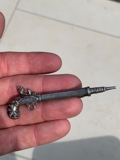 Silver rare Sampson & Morden pistol Propelling pencil Victorian 1840