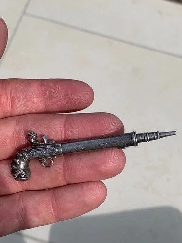 Silver rare Sampson & Morden pistol Propelling pencil Victorian 1840