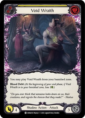 LP FAB Void Wraith (Yellow) - Rainbow Foil - 1st Edition Lightly Played Monarch 