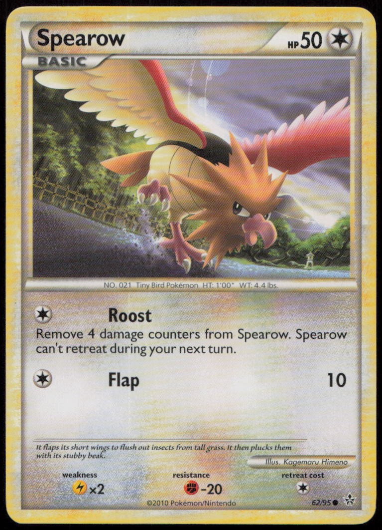 Spearow 62/95 MP HGSS Unleashed Common Pokemon