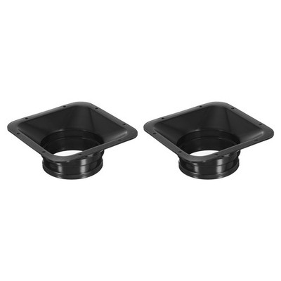 2Pcs 4.1'' Duct Connector Flange PP Dryer Vent Wall Plate Square to Round Black