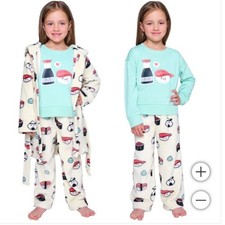 Pekkle Kids' 2-piece Pajama Robe Set 4T SUSHI