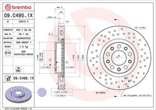 2X 09.C495.1X BREMBO Bremsscheibe für ALFA ROMEO
