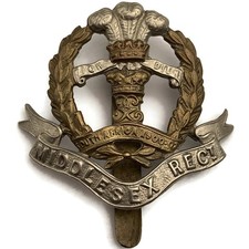 7th, 8th, 9th Territorial Battalions Middlesex Regiment Cap Badge BP&Co LD B'HAM