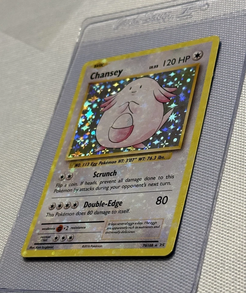 Chansey 70/108🩸EXTREMELY HEAVY HOLO BLEED 🩸 Near Mint ⭐️ Pokemon XY Evolutions - Image 2 of 4