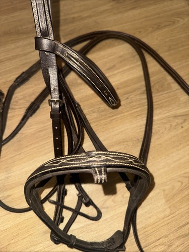 Rhinegold Full Fancy Stitch Bridle & Rubber Reins - Picture 10 of 11