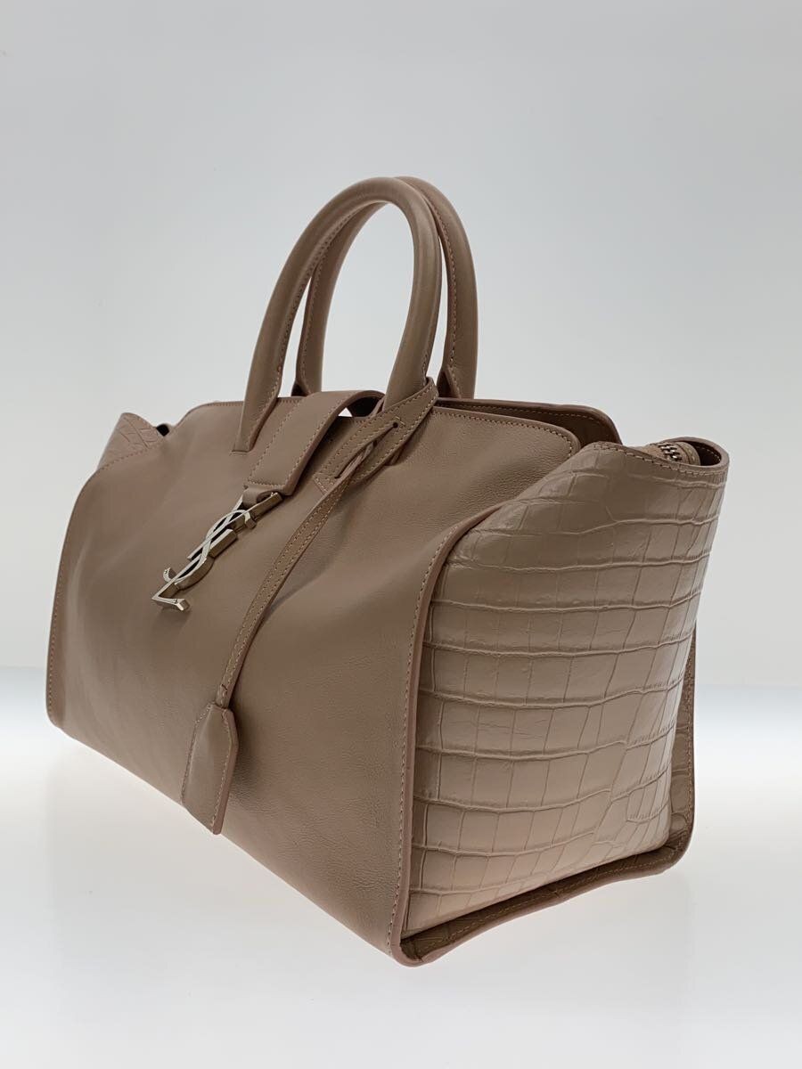 Borsa tote SAINT LAURENT pelle beige tinta unita usata