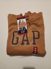 GAP Men's Logo Fleece Brown Hoodie Hooded Sweatshirt Size Large NWT