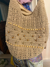 Women s Beige Crescent Shoulder Bag Solid Cro...